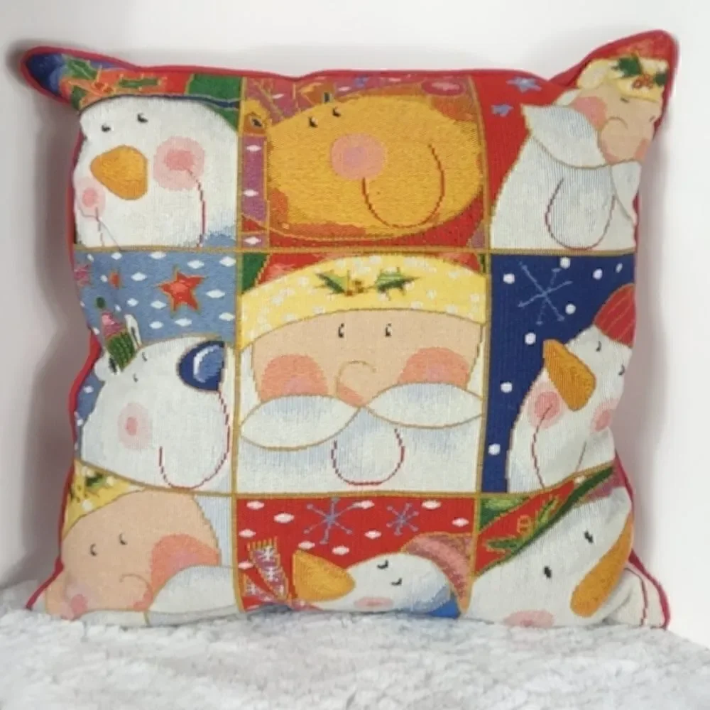 Christmas Brocade Tapestry Pillow